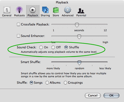 iTunes Sound Check Preference